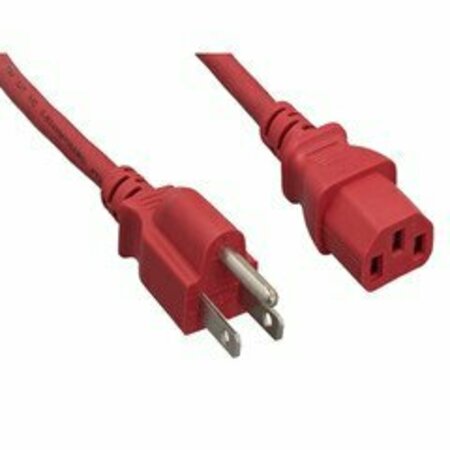 SWE-TECH 3C Computer / Monitor Power Cord, Red, NEMA 5-15P to C13, 18AWG, 10 Amp, 10 foot FWT10W1-01210RD